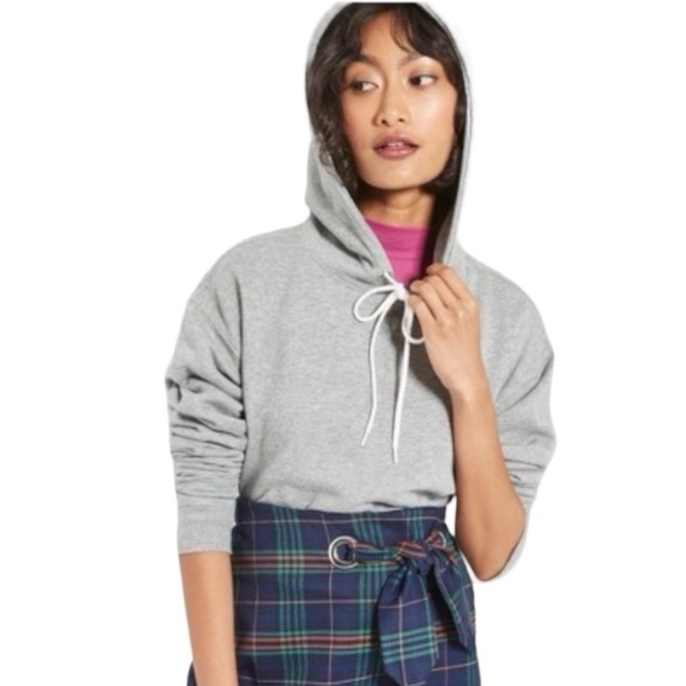 Wild Fable Women's Gray Cropped Sweatshirt Hoodie - Picture 1 of 12